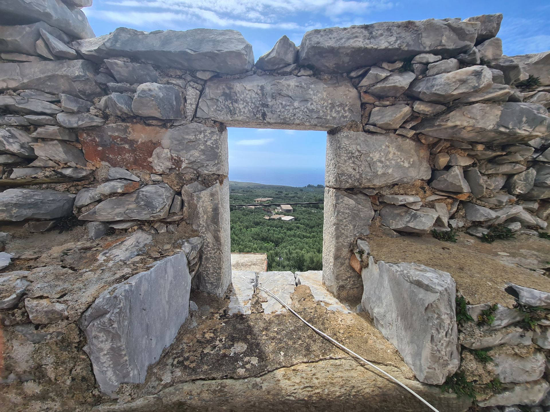 Traditional semi detached village stone house in the Laconian Mani - HaALK723