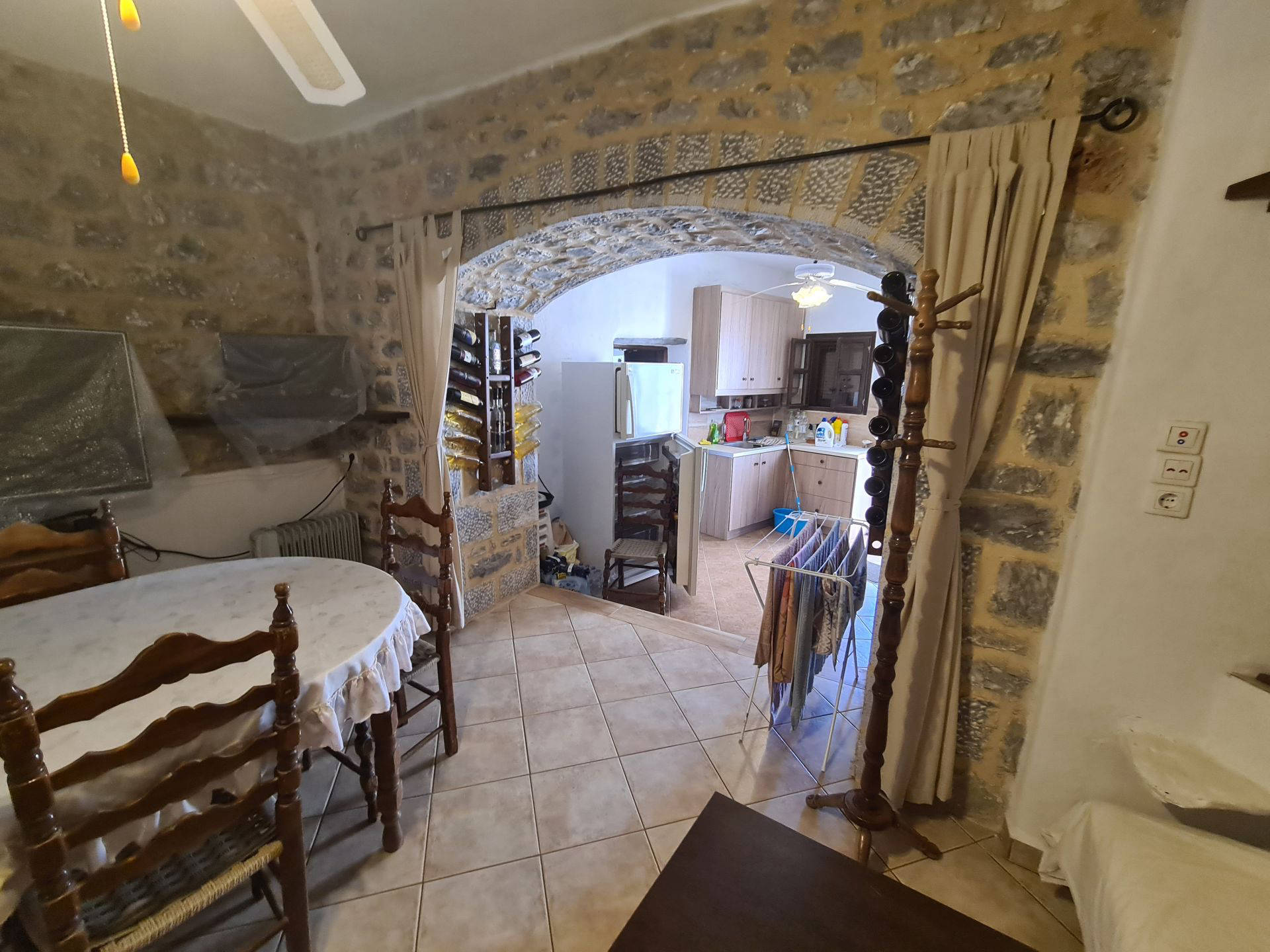 Traditional semi detached village stone house in the Laconian Mani - HaALK723