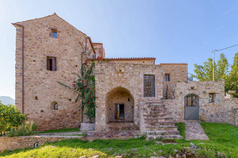 Renovated stone tower in a Mani village  - SoSKT709