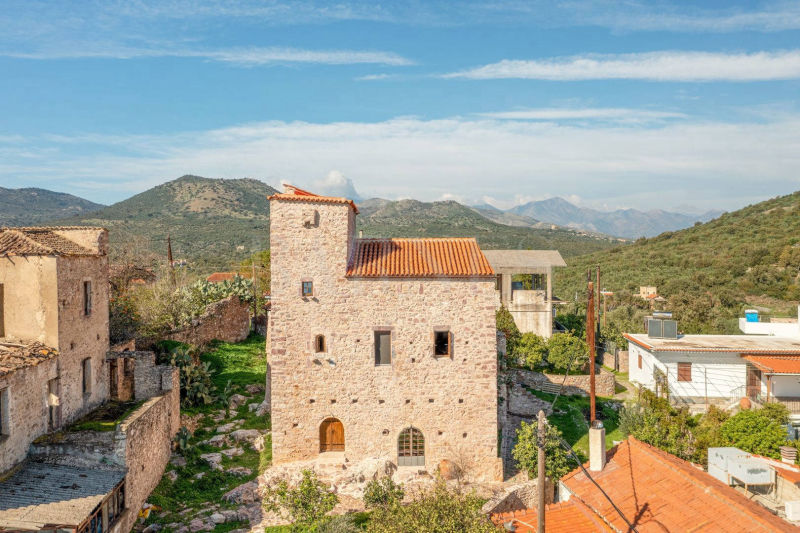 Renovated stone tower in a Mani village  - SoSKT709
