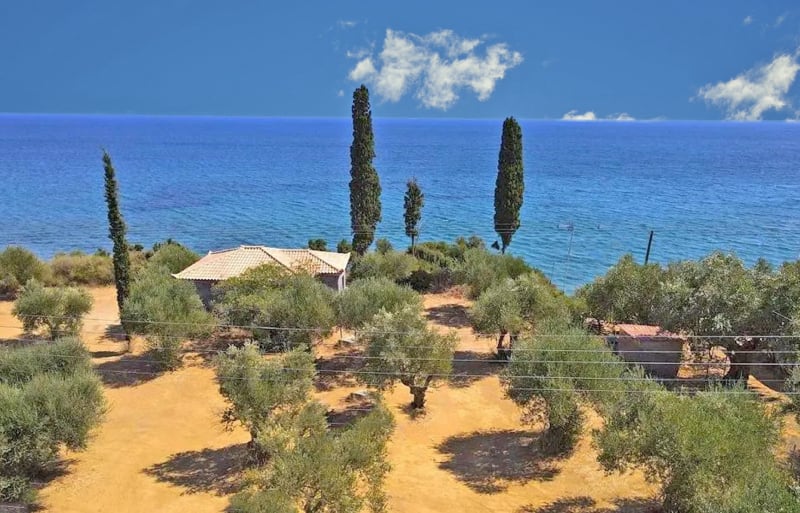 Single-story sea front house in shell condition in Messinia - HaKOR780