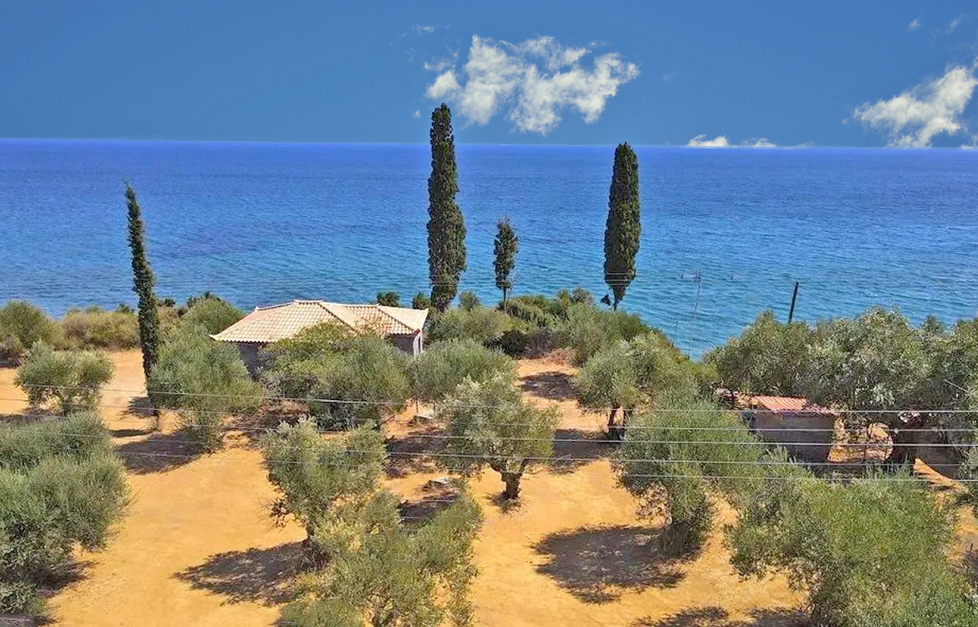 Single-story sea front house in shell condition in Messinia - HaKOR780