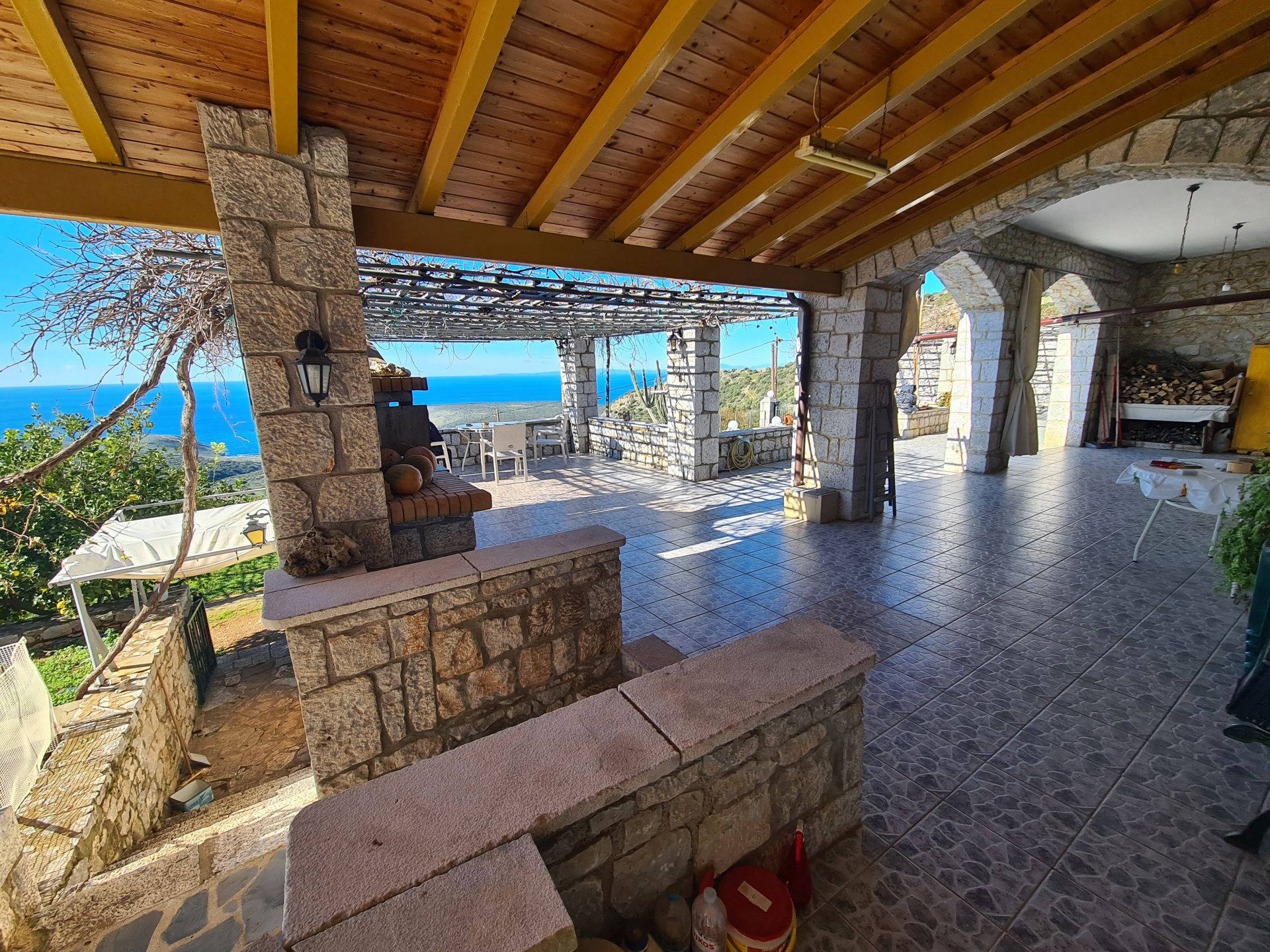 Hillside sea view house of natural stone in the Laconian Mani - HaVAM677