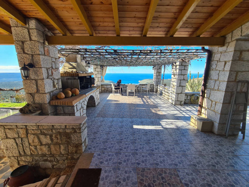 Hillside sea view house of natural stone in the Laconian Mani - HaVAM677