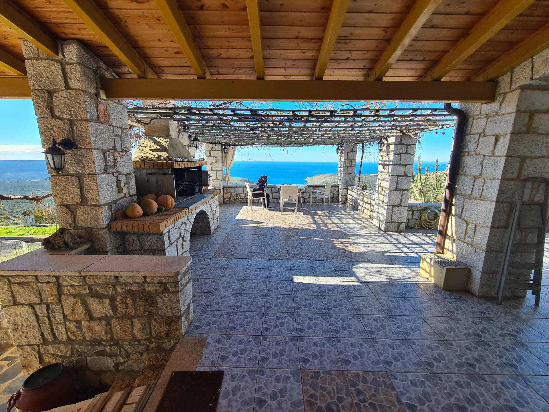 Hillside sea view house of natural stone in the Laconian Mani - HaVAM677